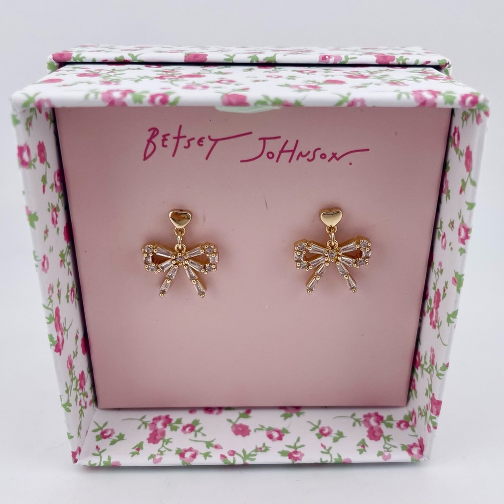Betsey Johnson Gold Bow Earrings